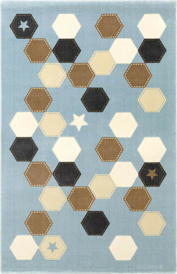 Saint Clair Polygon Детско килимче Светлосин 115x175см