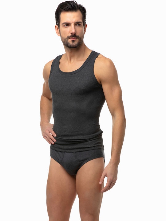 Minerva Ανδρική Φανέλα Αμάνικη Dark Grey