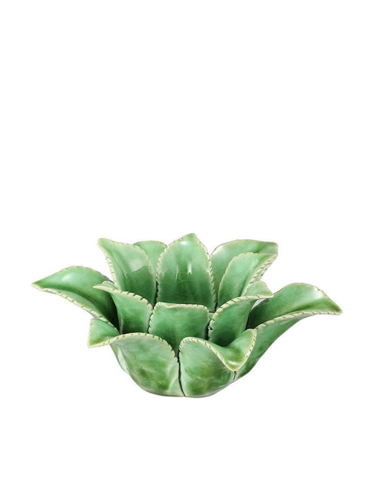 Artekko Artichoke Candle Holder suitable for Tealights Ceramic in Green Color 16.51x16.51x7.62cm 1pcs