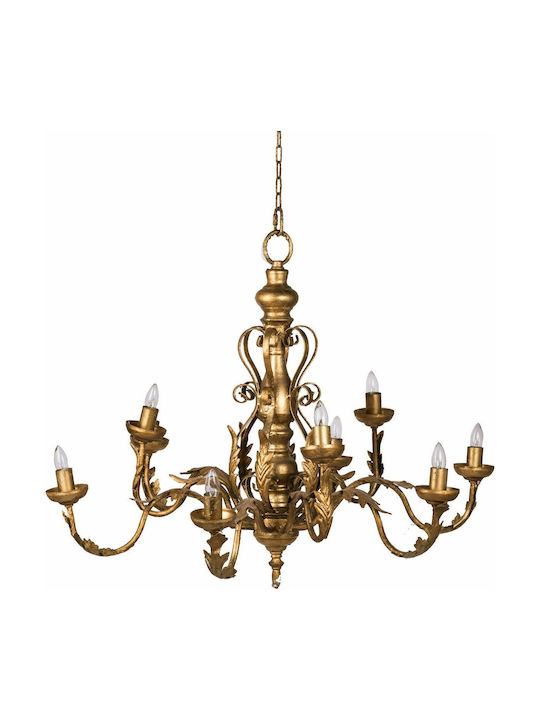 Artekko Candelabru 10xE14 cu Lumânări Auriu 44029