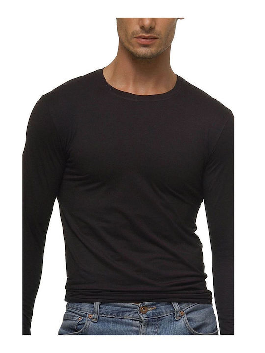 Helios Men's Undershirt Long-sleeved in Black C...