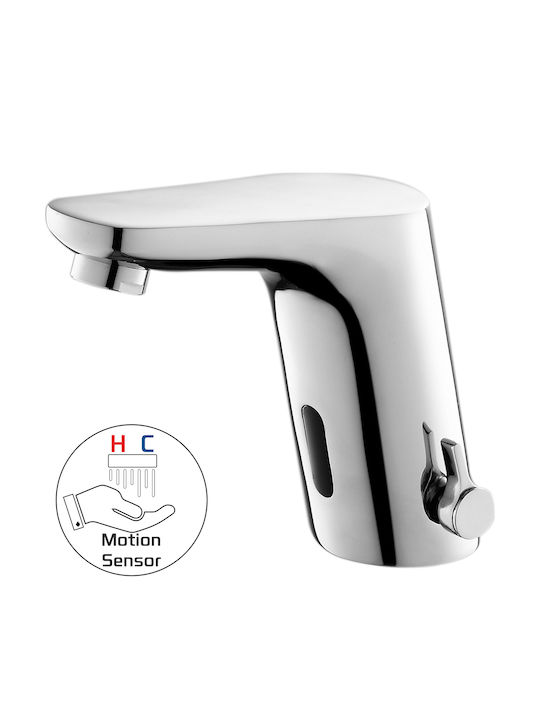 Ravenna Palma Mixing Sink Faucet with Photocell Sensor Silver