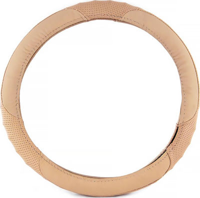 Autoline Car Steering Wheel Cover with Diameter 36cm Leather Beige