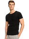Men's Undershirts Short-sleeved in Black Color 3Pack
