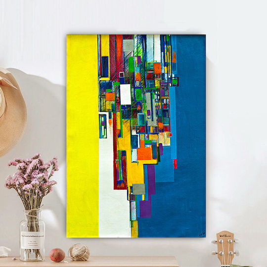 Sila Stefanidis Gemälde Lila Designs Ölgemälde auf Segeltuch auf Segeltuch 90x130 cm