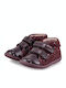 Garvalin Kids Leather Anatomic Boots with Hoop & Loop Closure Burgundy