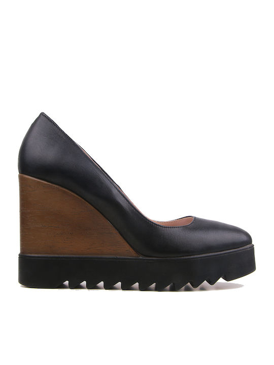 S.Piero 17080 Women's Closed Toe Platforms Black 17/080