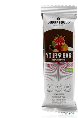 Superfoods Your Bar Μπάρα Δημητριακών με Cranberry με Στέβια Χωρίς Προσθήκη Ζάχαρης 45gr