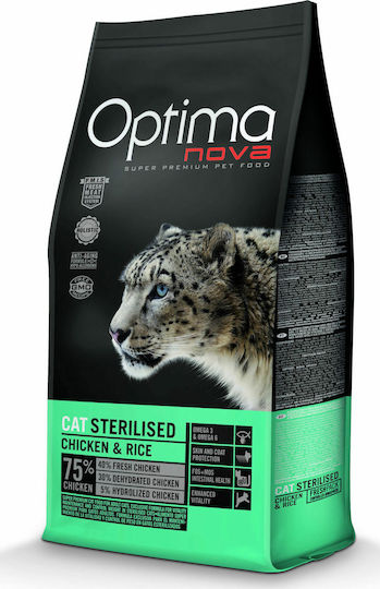 Optimanova Cat Sterilised Ξηρά Τροφή για Ενήλικες Στειρωμένες Γάτες με Κοτόπουλο / Ρύζι 0.4kg