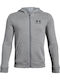 Athletic Kids Sweatshirt Cardigan Cotton with Hood Gray