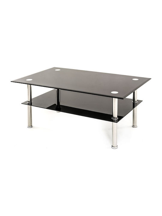 Rectangular Coffee Table Moch Glass Black L110xW60xH43cm