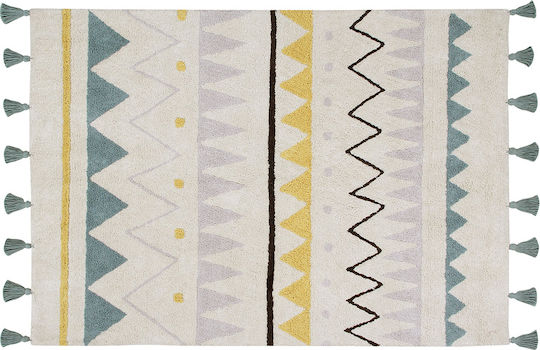 Lorena Canals Azteca Handmade Kids Rug Cotton Vintage Blue 140x200cm