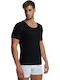6/624 Men's Undershirts Short-sleeved in Black Color 2Pack