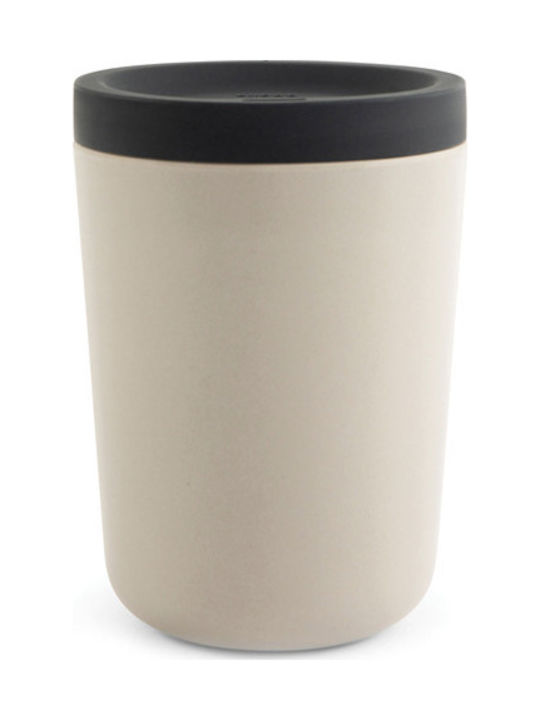 Ekobo Bamboo Cup with Lid White 350ml