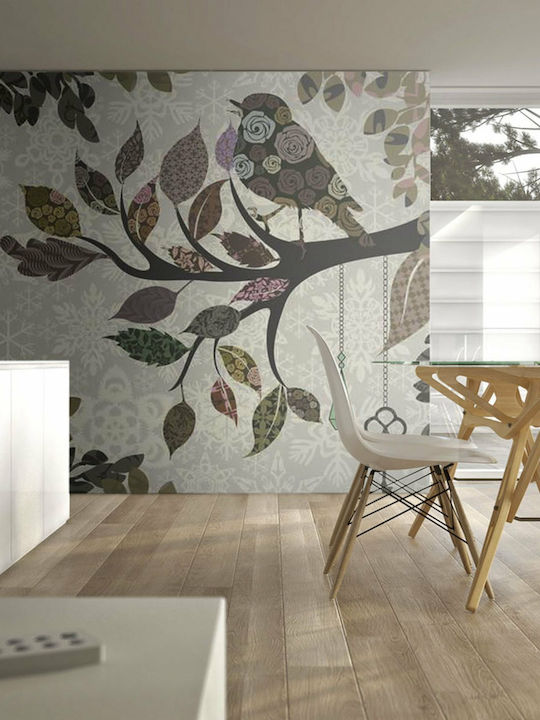 Fototapet de Perete Tree Branch Bird Patchwork 350x270 Tesatura L350xW270cm