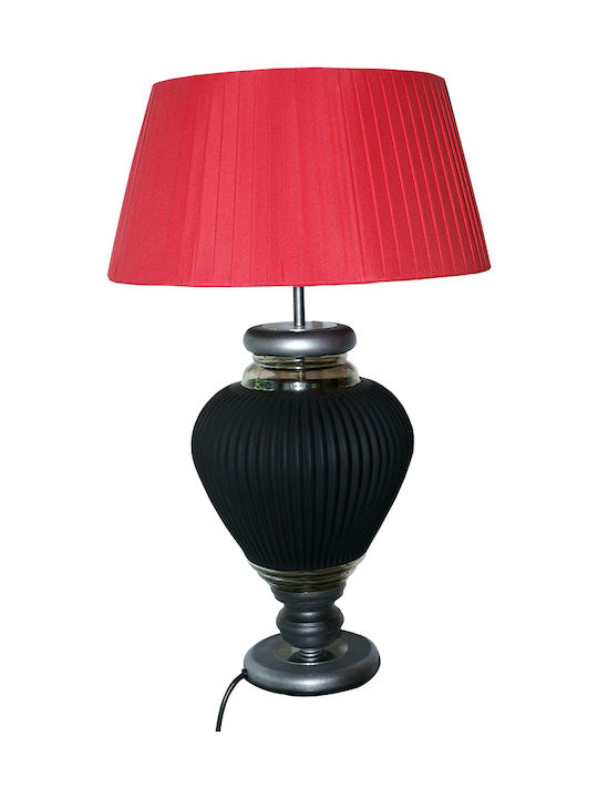 DITS Lighting Dits Industrial Design Retro Vintage Πορτατίφ με Κόκκινο Καπέλο και Μαύρη Βάση
