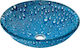 Gloria Dia Glass Deasupra Blatului Chiuvetă Sticlă 42x42x14.5cm Albastru
