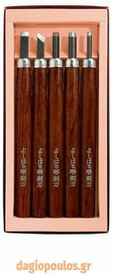 TopMan Set Straight / Skewed Chisels with Wooden Handle 5pcs