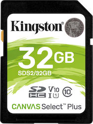 Kingston Canvas Select Plus SDHC 32GB Clasa 10 U1 V10 UHS-I