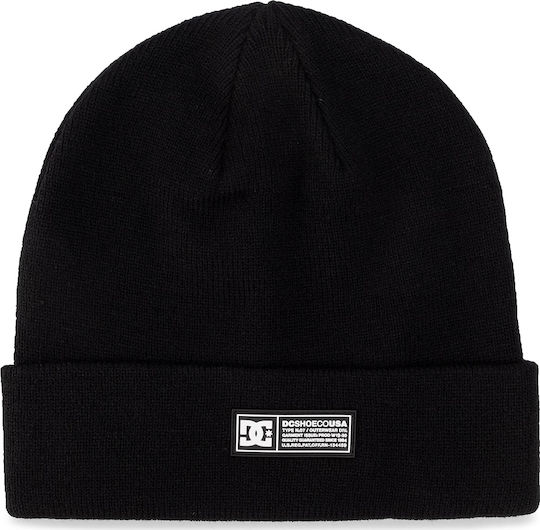Label Beanie Ανδρικός Σκούφος Πλεκτός σε Μαύρο χρώμα