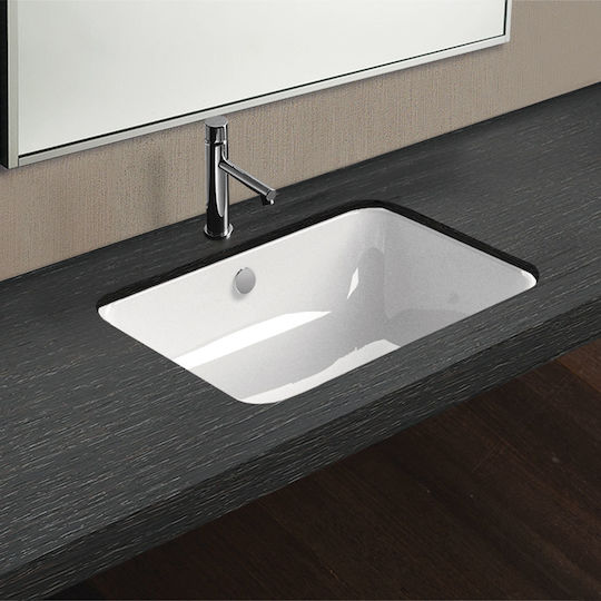 GSI Pura Υποκαθήμενος Νιπτήρας Πορσελάνης 50x35x20cm Λευκός GSI Pura Υποκαθήμενος Νιπτήρας Πορσελάνης 50x35x20cm Λευκός