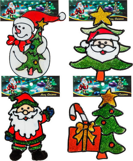 XMASfest Χριστουγεννιάτικα Aufkleber für das Fenster Gelly 15x20cm. (Μverschiedene Designs/Farben)