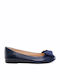 Leather Ballerinas Navy Blue