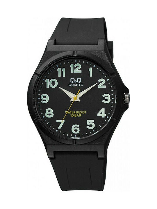 Q&Q Men's Watch 40mm Battery with Black Rubber ...