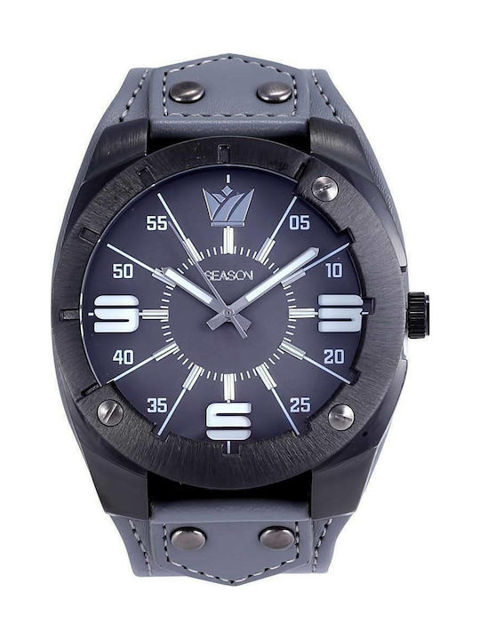 Season Time Power Herrenuhr 48mm Batterie mit Blau Lederarmband