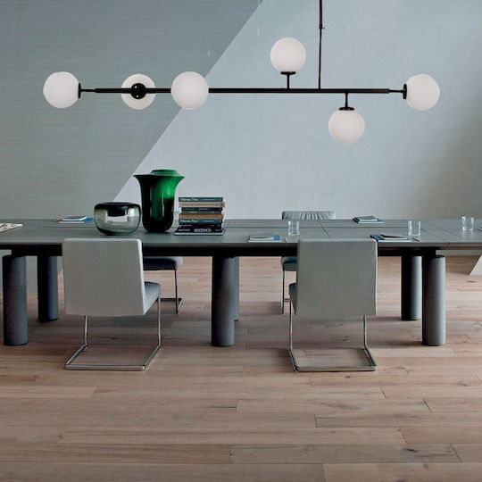 Inlight Pendant Light Black Rail for 6 Bulbs G9 130x130cm