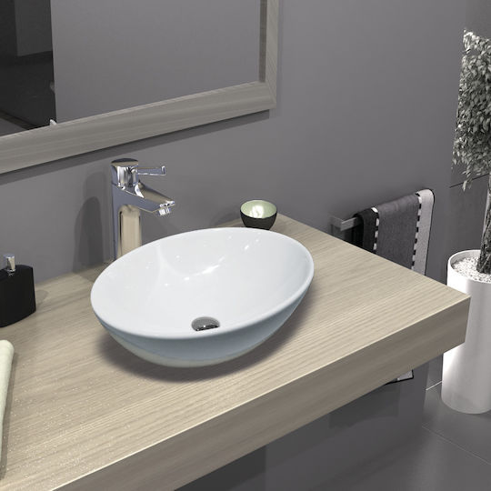 Serel CH33 Countertop Sink Porcelain 55x41x16cm White