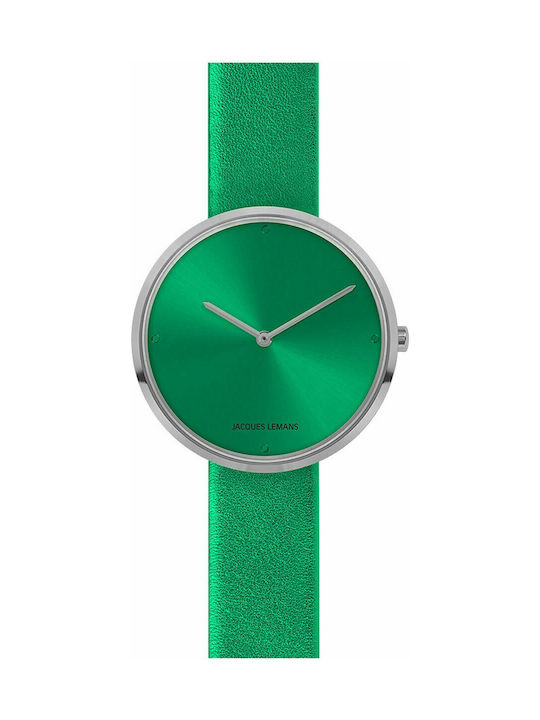 Jacques Lemans Design Watch with Green Leather ...