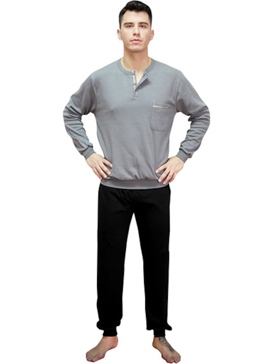 Minerva 90-70515 Men's Winter Cotton Pajamas Set Gray