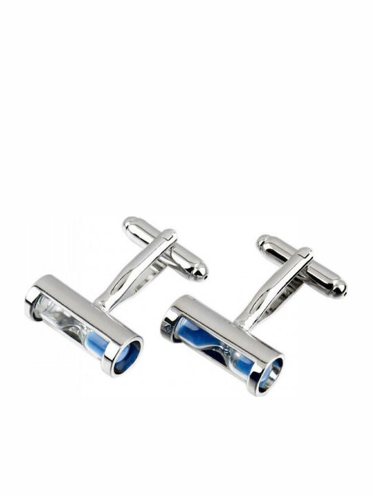 EPIC CUFFLINK 11 - Hourglass-shaped cufflinks with blue or white sand