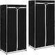 vidaXL Fabric Wardrobe with Zipper in Black Color 75x50x160cm