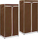 vidaXL Fabric Wardrobe with Zipper in Brown Color 75x50x160cm 282442