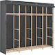 vidaXL Fabric Wardrobe with Shelves in Gray Color 200x40x170cm
