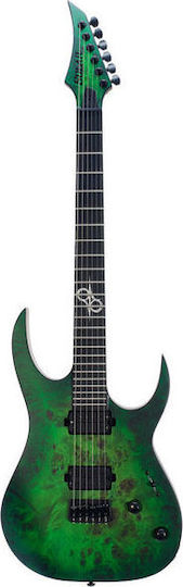 Solar Guitars S1.6 Electric Guitar Stratocaster with HH Pickup Configuration Green