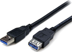 Powertech USB 3.0 Кабел USB-A мъжки - USB-A женски Черно 1.5м CAB-U123