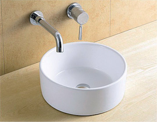 KLP Hola Aufgesetztes Waschbecken Porzellan 46x46x16cm Weiß