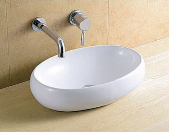 KLP Pascal Countertop Sink Porcelain 59x41x16cm White