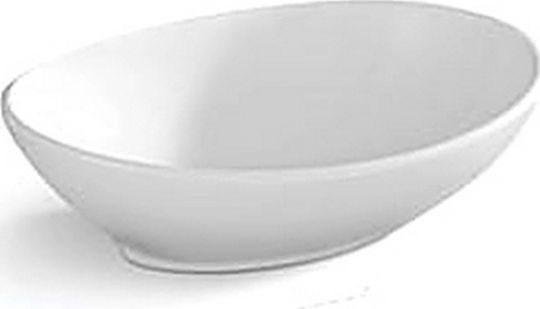 KLP Ring Aufgesetztes Waschbecken Porzellan 40.5x33x14.5cm Weiß KLP Ring Aufgesetztes Waschbecken Porzellan 40.5x33x14.5cm Weiß