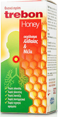 Uni-Pharma Trebon Honey Syrup with Honey & Althea for Dry & Productive Cough Gluten-free 100ml