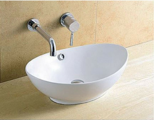 KLP Ovale Надеждна мивка Порцелан 59x38.5x20см Бял