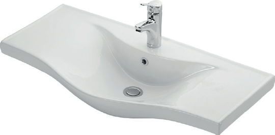 KLP Basic Ένθετος Νιπτήρας Πορσελάνης 80x45x17.5cm Λευκός