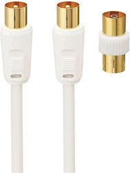 LOGIK Καλώδιο Κεραίας Coax male - Coax male Λευκό 4m (L4AERA15) 1τμχ