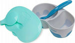 Akuku Baby Food Container Set made of Plastic Grey-Blue 2pcs A0303