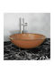 vidaXL Aufgesetztes Waschbecken Glas 42x42x14cm Braun