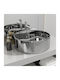 vidaXL Wall Mounted Wall-mounted / Countertop Sink Ceramic 46.5x46.5x15.5cm Silver