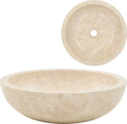 vidaXL Deasupra Blatului Chiuvetă Piatră 40x40x12cm Bej vidaXL Deasupra Blatului Chiuvetă Piatră 40x40x12cm Bej